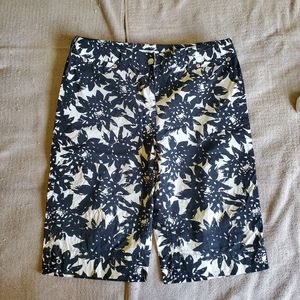 Black and White Floral Pattern Shorts